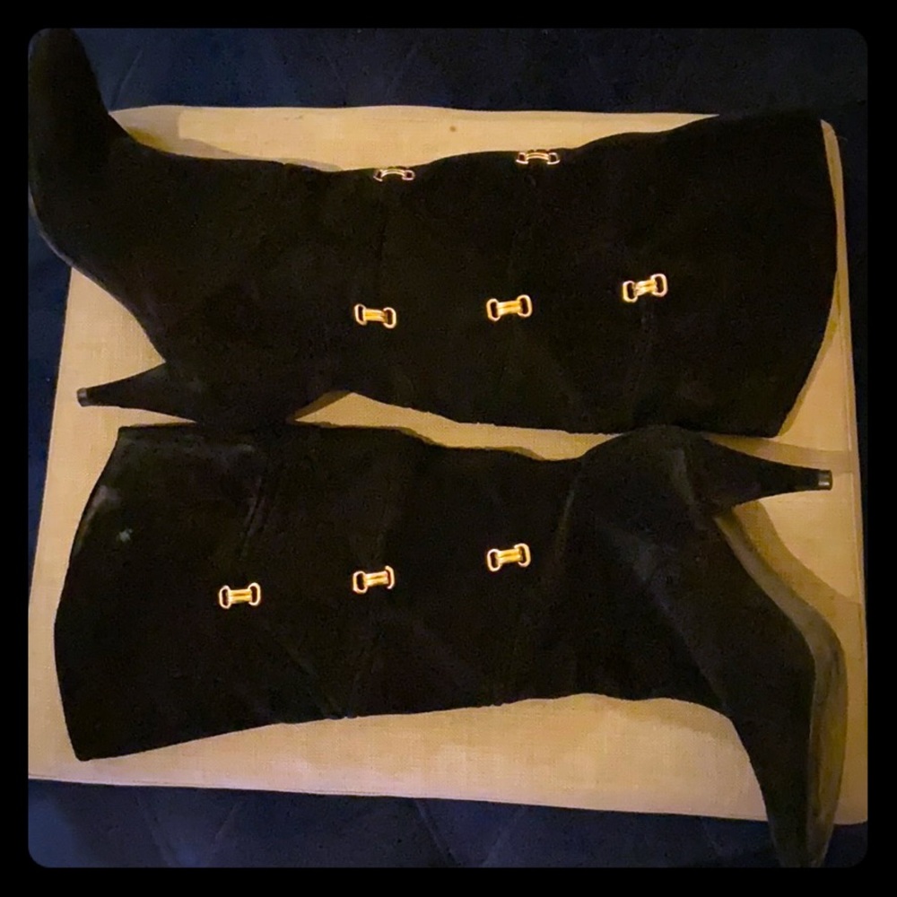 Black suede boots